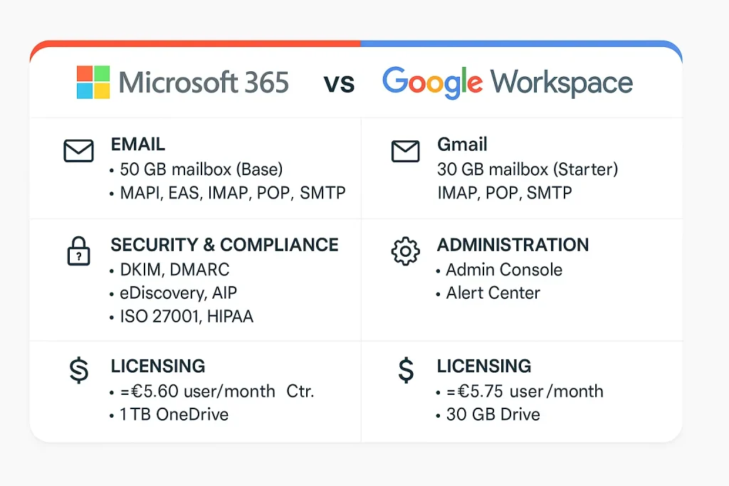 Microsoft 365 VS Google Workspace