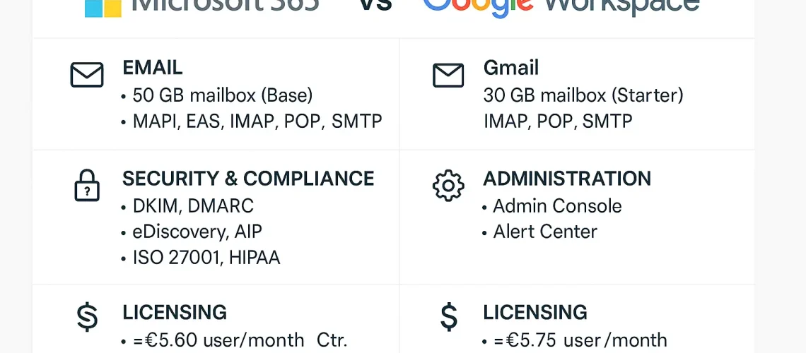 Microsoft 365 VS Google Workspace